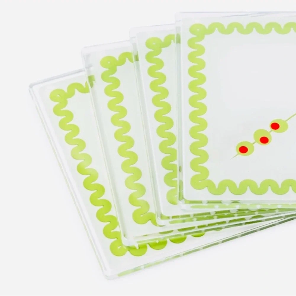 Target Bullseye Playground Valentine’s Day Green Olives 4 Pack Coasters
